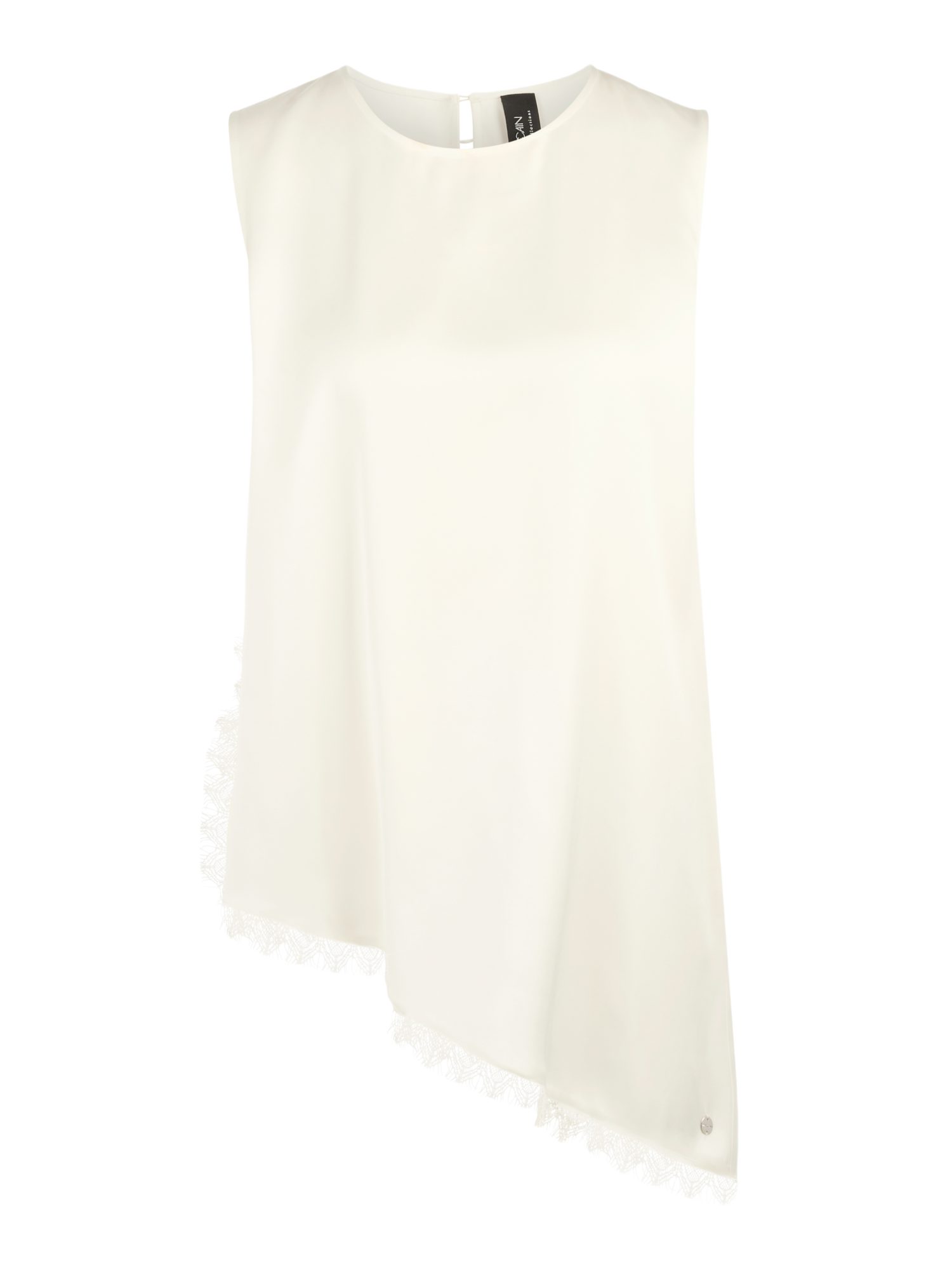Marc Cain Tanktop BC.2 - E - Abstract Glow weiß,Casual,Viskose,Unifarben,Rundhals,Ärmellos,Regular Fit