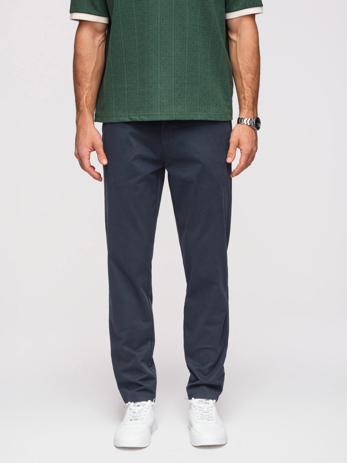 Chinos Herren Chino Hose Regular Fit Baumwolle Navy M