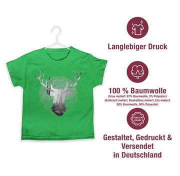 Shirtracer T-Shirt Hirsch Hirschkopf Hirschgeweih Mode für Oktoberfest Kinder Outfit