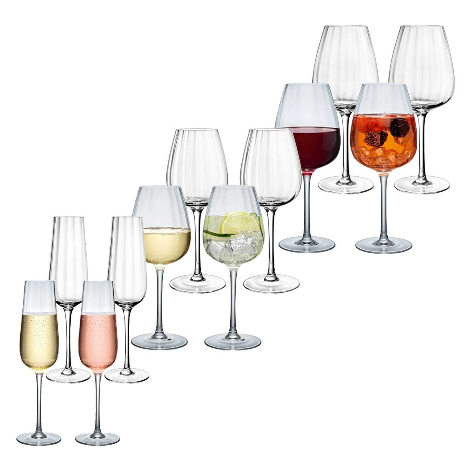 Villeroy & Boch Gläser-Set Rose Garden Wein- und Sektgläserset 12er Set, 12-tlg., Glas