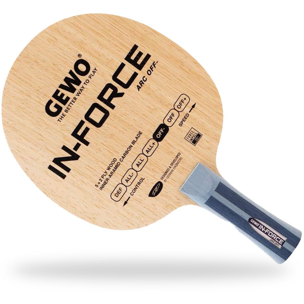 Gewo Tischtennisschläger Holz In-Force ARC OFF-, Tischtennisholz
