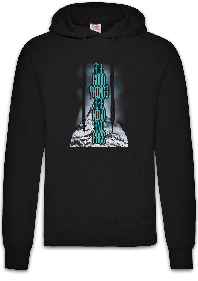 Hoodie Wild And Free Herren Hoodie Zelten Camping Hiking Berge Wandern