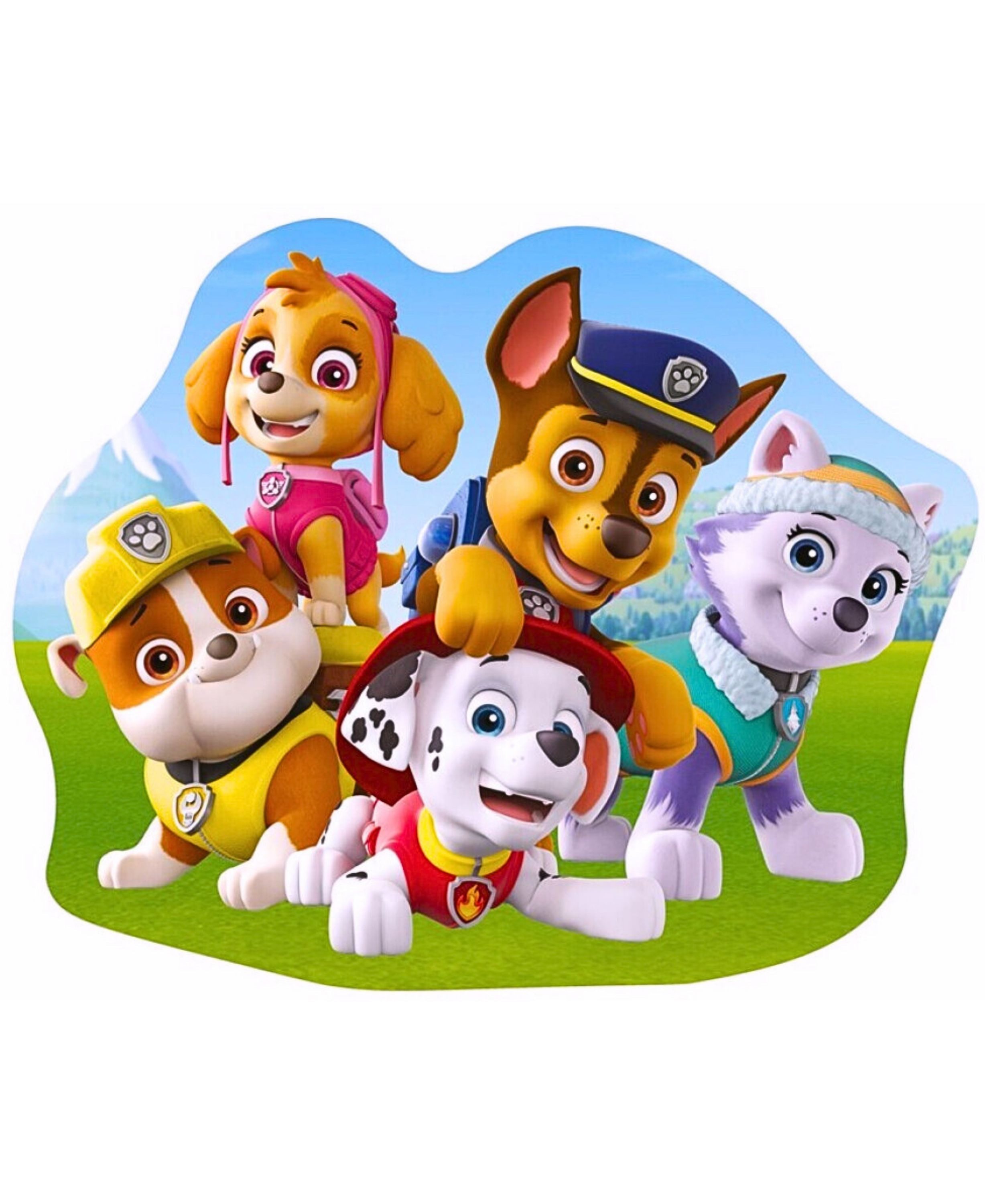 Peppa Pig Dekokissen Paw Patrol Team, Kinder Formkissen Kuschelkissen 34 x 26 cm