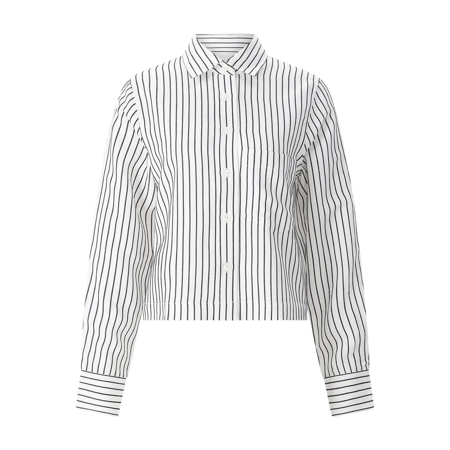 CLOSED Langarmbluse Cropped Hemdbluse