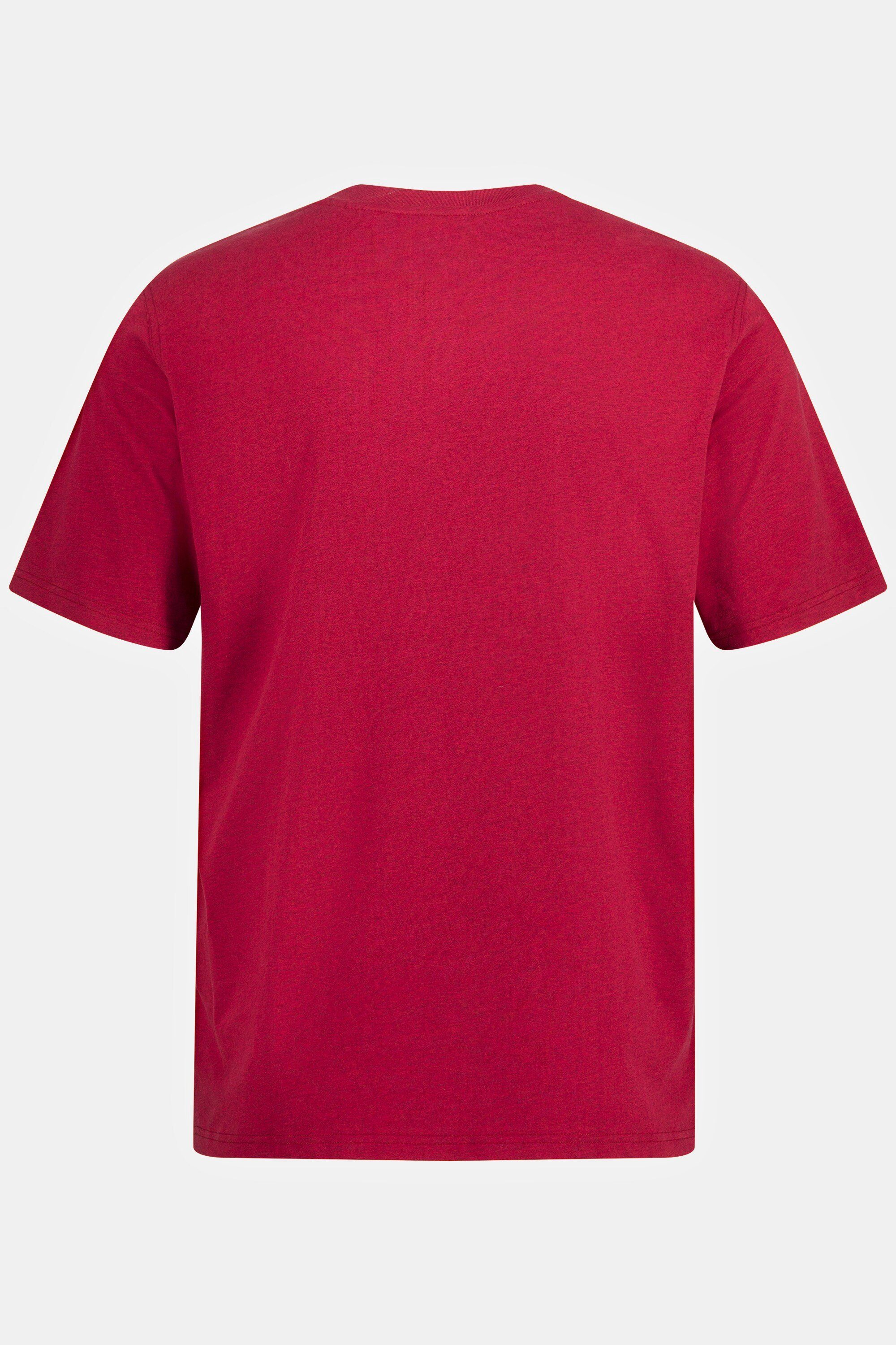 JP1880 T-Shirt T-Shirt Halbarm Melange-Jersey rot