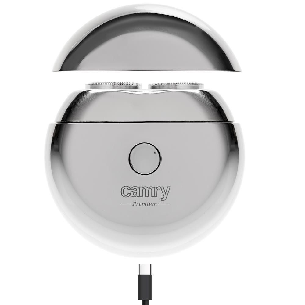 Camry Gesichtshaarrasierer CR 2938, Reiserasierer, 2 Klingenköpfe, leicht, Bartschneidegerät, silber