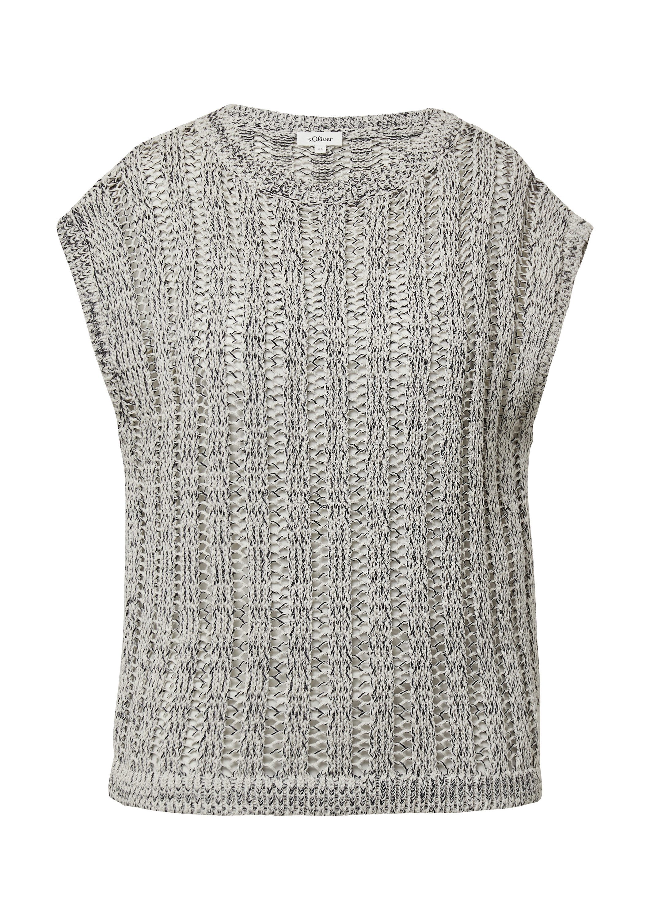 s.Oliver Rundhalspullover Strickpullunder Strick-Pullunder aus Baumwollmix günstig online kaufen