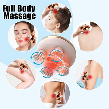 GOOLOO Massagegerät Kopfhaut-Massagegerät Elektrische Kopfmassage IPX7 Wasserdicht, mit 8 abnehmbaren Massageköpfen und 3 Massagemodi 1-tlg., Handliches Kopfmassagegerät für Entspannung, Tiefenreinigung