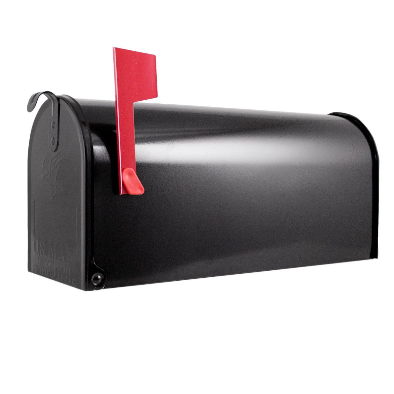 banjado Amerikanischer Briefkasten Mailbox (Amerikanischer Briefkasten, original aus Mississippi USA), 22 x 17 x 51 cm schwarz