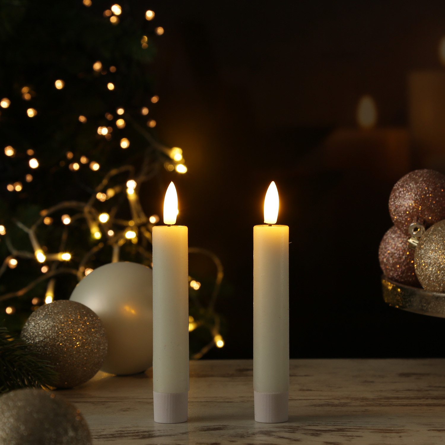 Adilina LED-Kerze LED Stabkerzen Tafelkerzen Dinner Spitzkerzen rustikal 16 günstig online kaufen