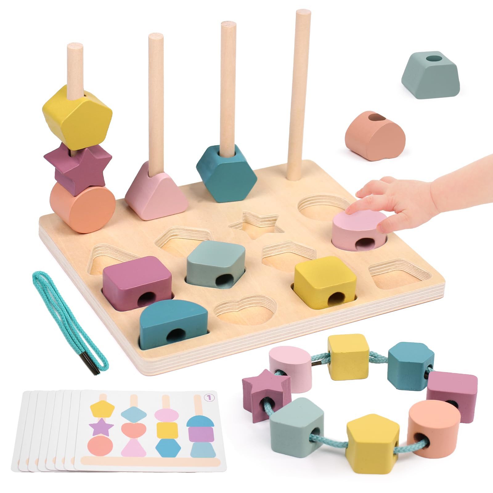 CLTYQ Lernspielzeug Montessori Spielzeug Holz Sortier & Stapelspielzeug,Fäd günstig online kaufen