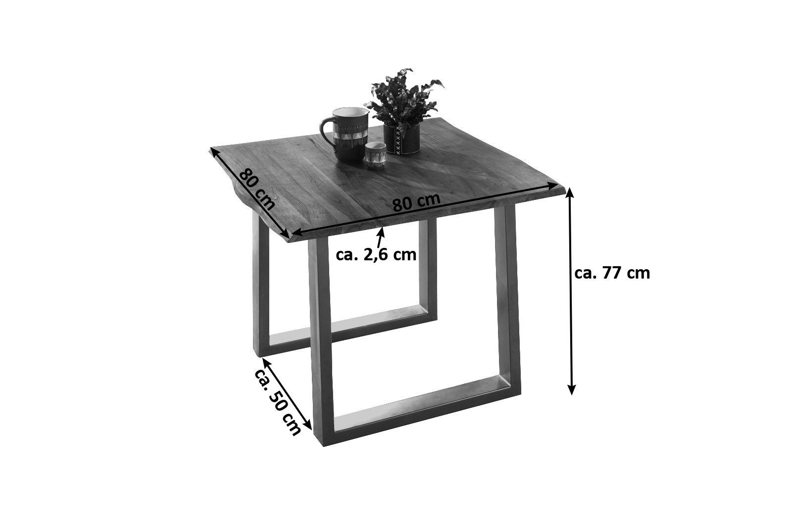 Loreno® Baumkantentisch Mephisto, massives Akazienholz, Baumkante, günstig online kaufen