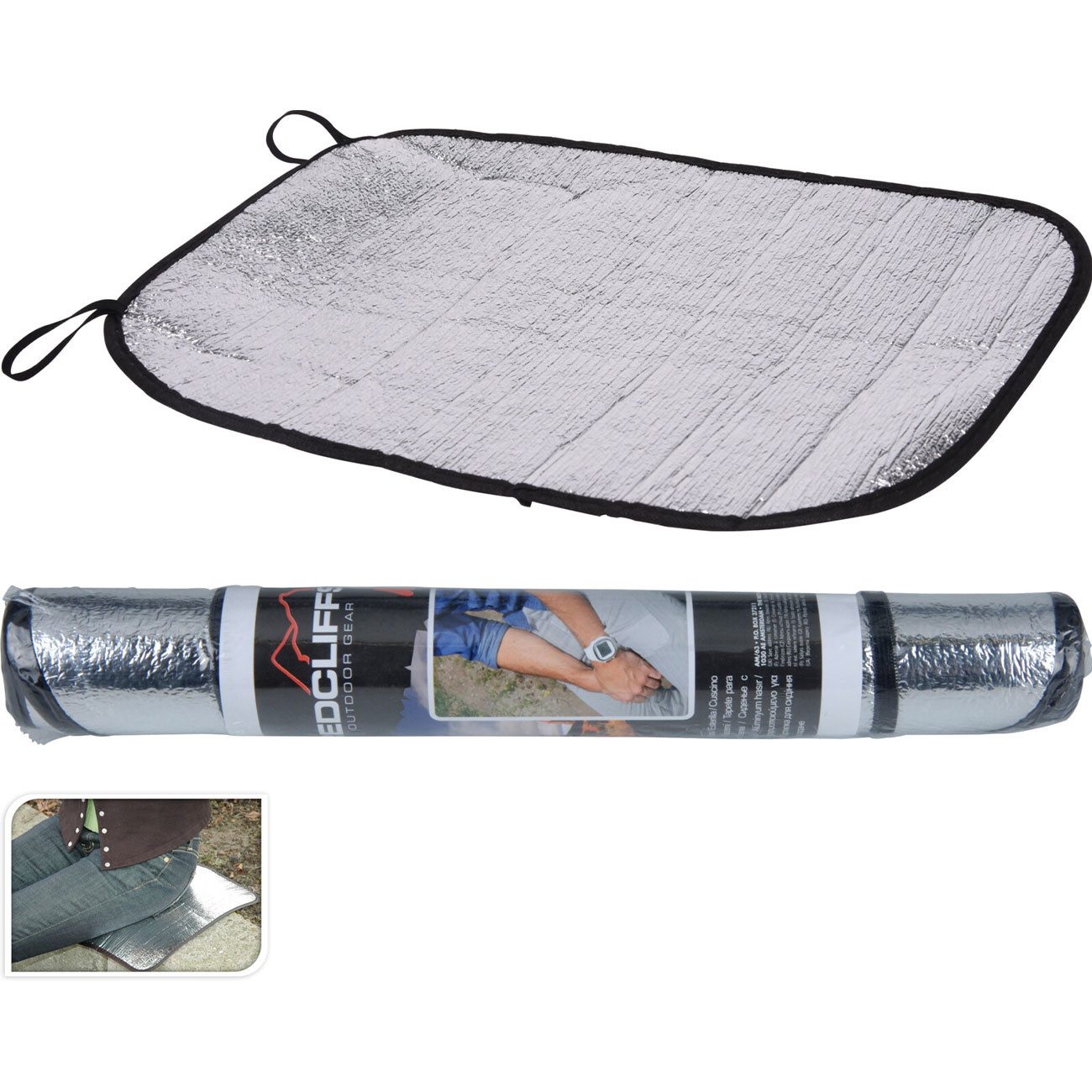 ProWorld Sitzkissen Alu Thermo-Sitzkissen 35x44 cm, Faltbar & Wasserdicht Sitzmatte, mit elastischen Gummibändern/platzsparend-faltbar/1,2 mm