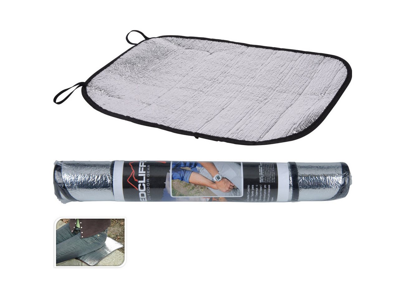 ProWorld Sitzkissen Alu Thermo-Sitzkissen 35x44 cm, Faltbar & Wasserdicht Sitzmatte, mit elastischen Gummibändern/platzsparend-faltbar/1,2 mm