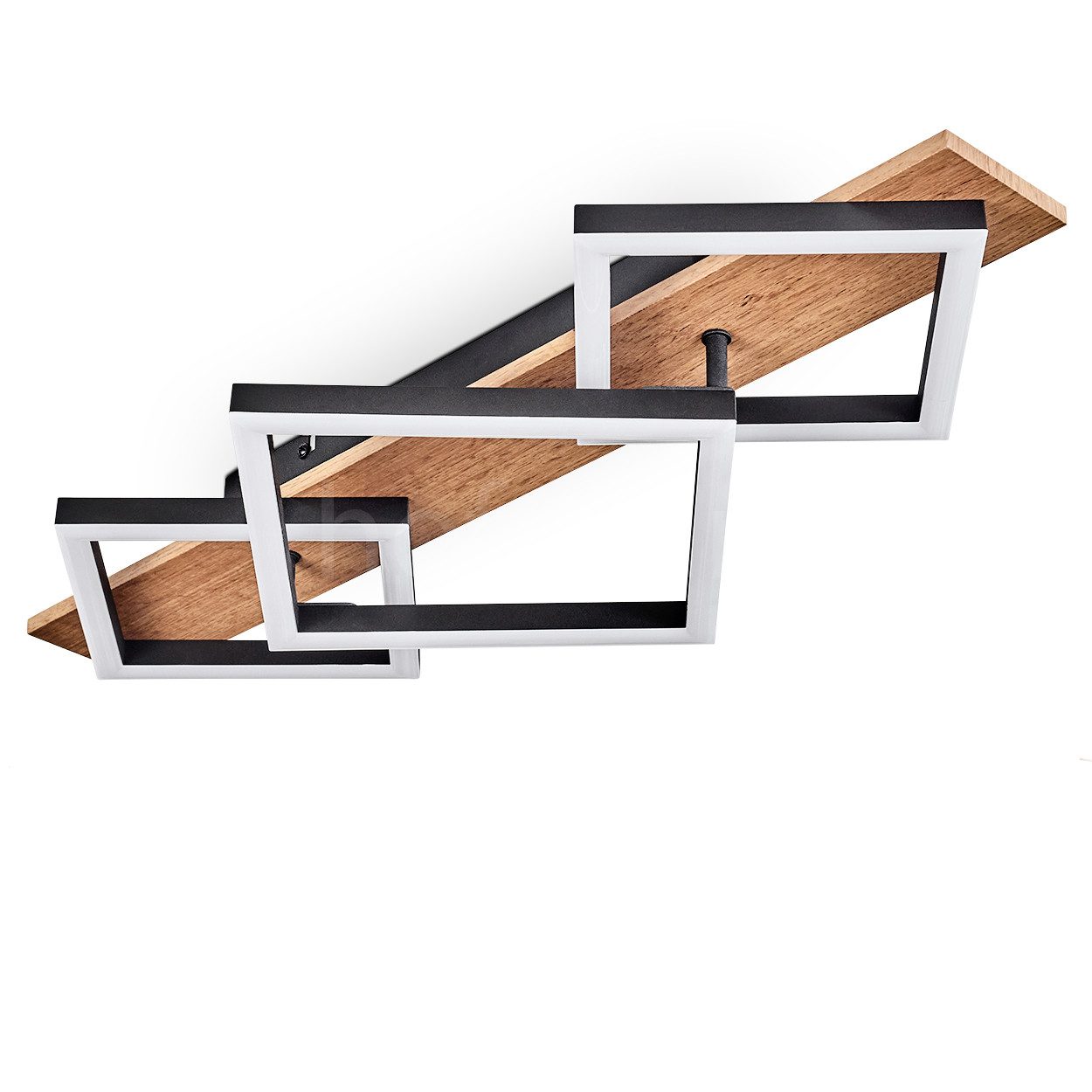 hofstein Deckenleuchte Deckenlampe aus Metall/MDF/Kunststoff in Schwarz/Hol günstig online kaufen