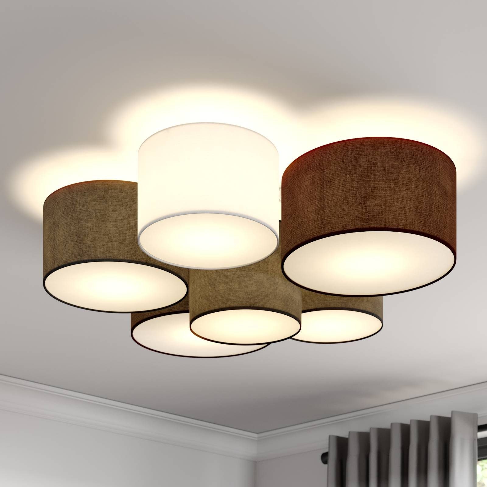 Lindby Deckenleuchten Laurenz, dimmbar, Glühlampen, Modern, günstig online kaufen