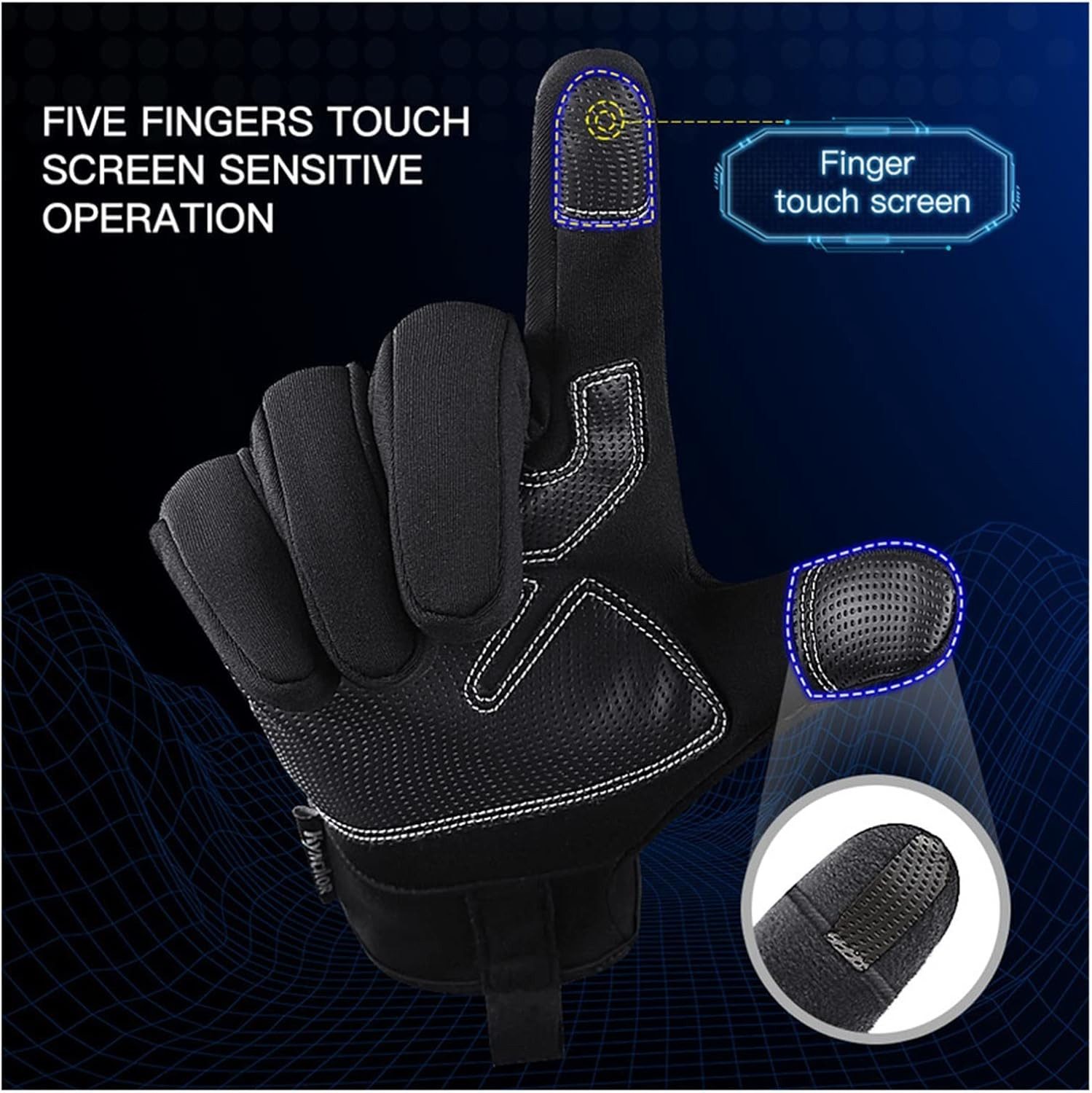 LA CUTE Multisporthandschuhe Fahrradhandschuhe Winter Herren Damen Wasserdicht Winddicht (Outdoor-Sporthandschuhe für Herren & Damen – warm, robust & rutschfest, Touchscreen-Winterhandschuhe Kartentasche winddicht atmungsaktiv) Winddichte, wasserdichte Winterhandschuhe Touchscreen Kartentasche