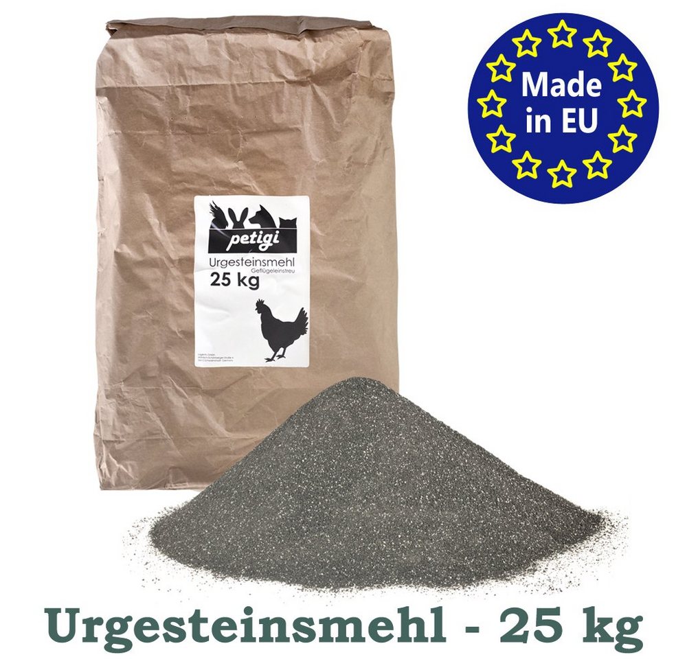 Petigi Badesand Urgesteinsmehl 25 kg Geflügeleinstreu Staubbad Sandbad Hühner Geflügel