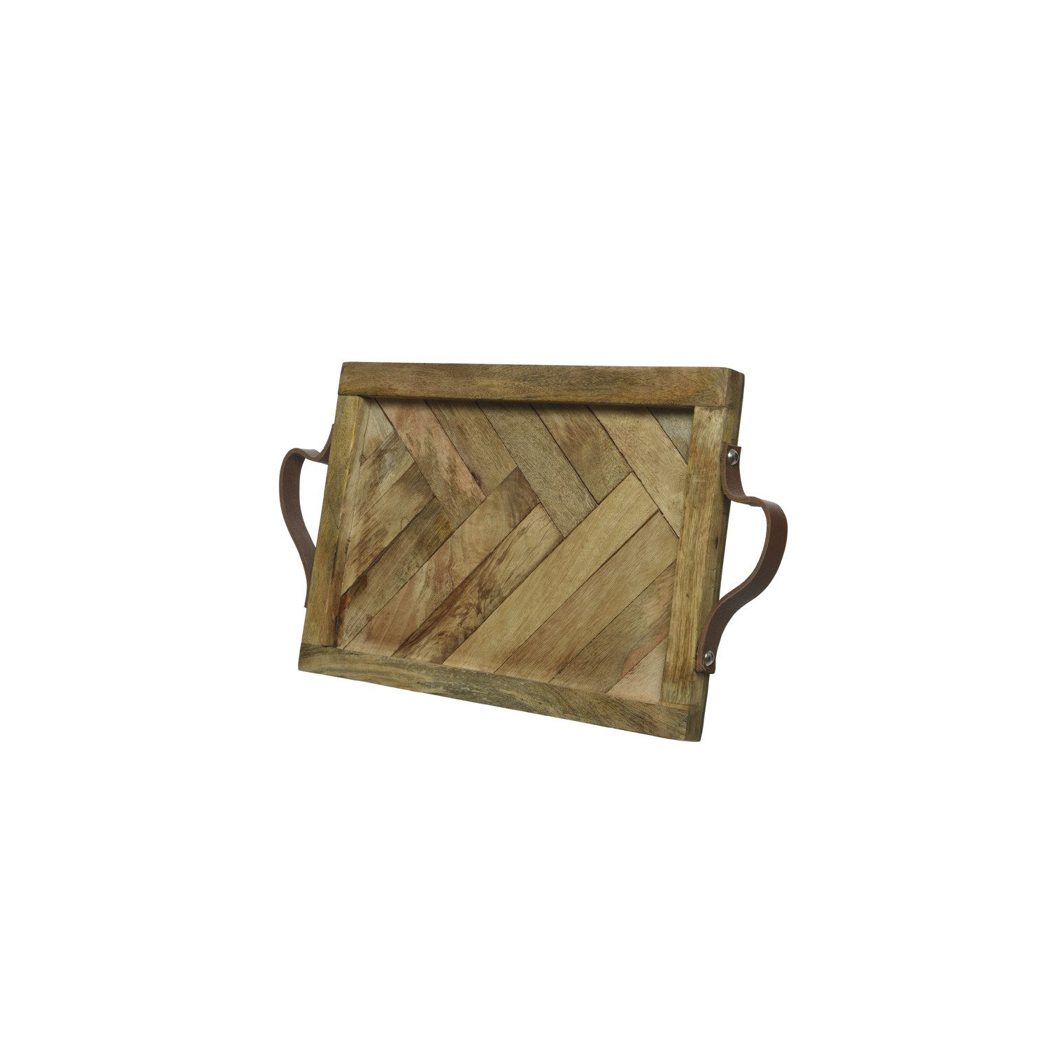 Dekotablett Tablett Holz Kerzentablett Serviertablett rechteckig Mangoholz 41cm