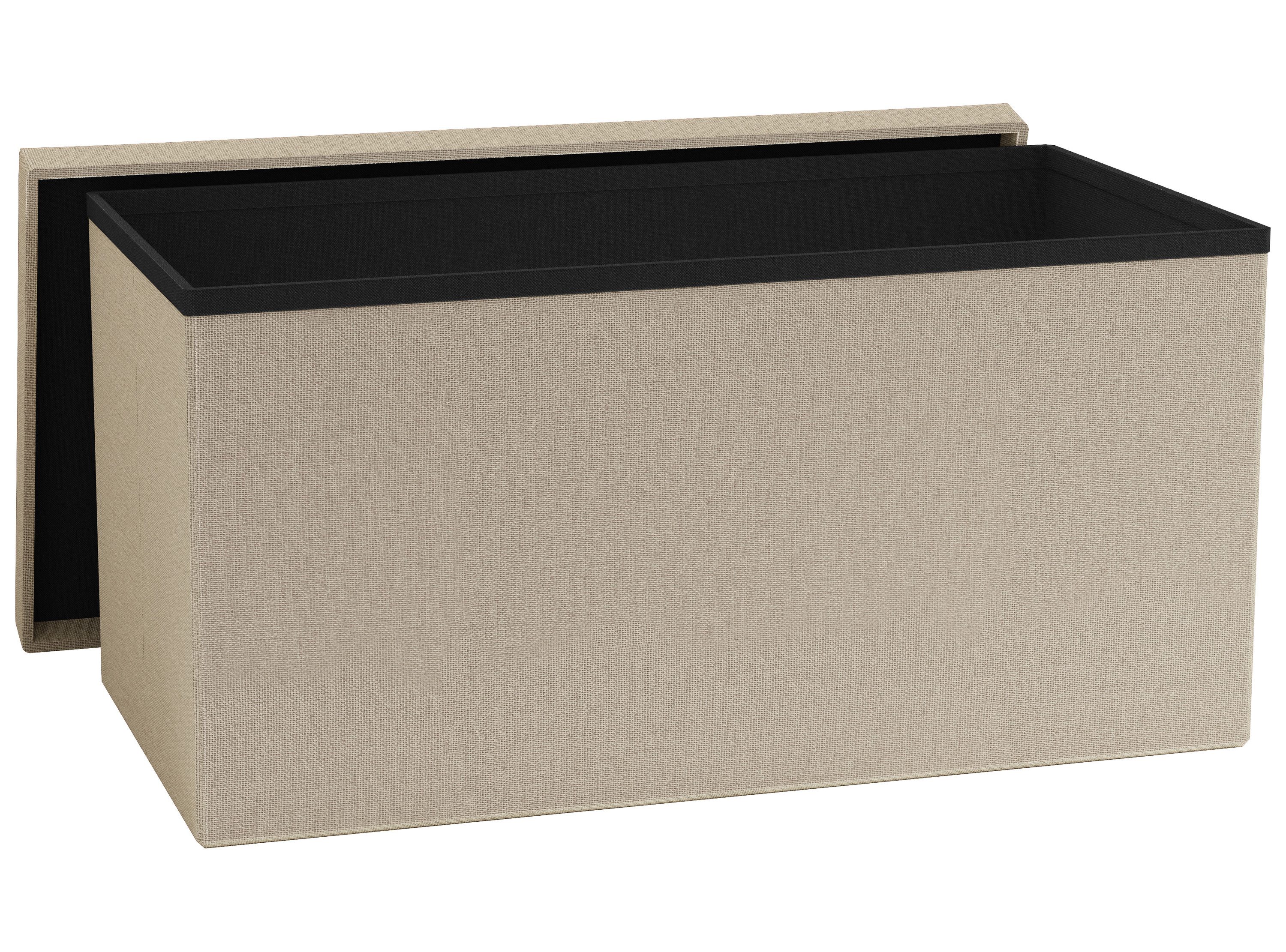 VCM Schuhbank Stoff Sitztruhe Boxas H. 38 x B. 76 x T. 38 cm
