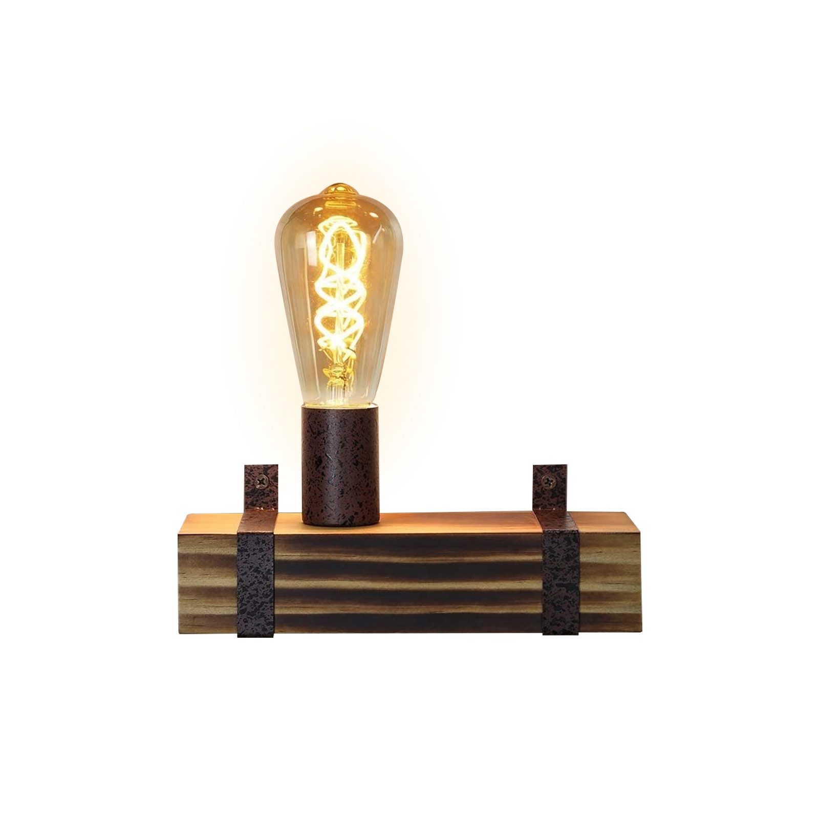 Nettlife Wandleuchte Vintage Wandleuchte E27 Holz Retro 23CM, LED wechselbar