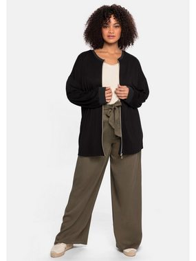 Sheego Shirtjacke Große Größen mit Gürtel und Reißverschluss