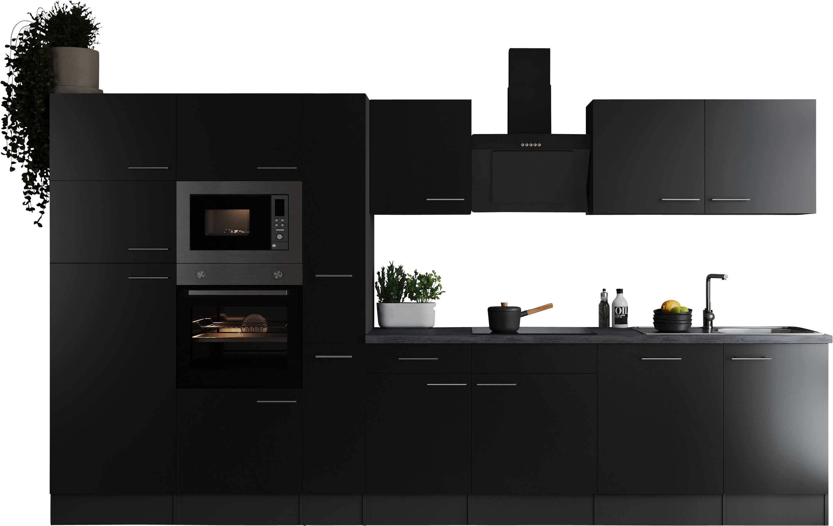 RESPEKTA Küchenzeile Oliver, Breite 370 cm, 90 cm Arbeitshöhe, in exklusiver Konfiguration für OTTO