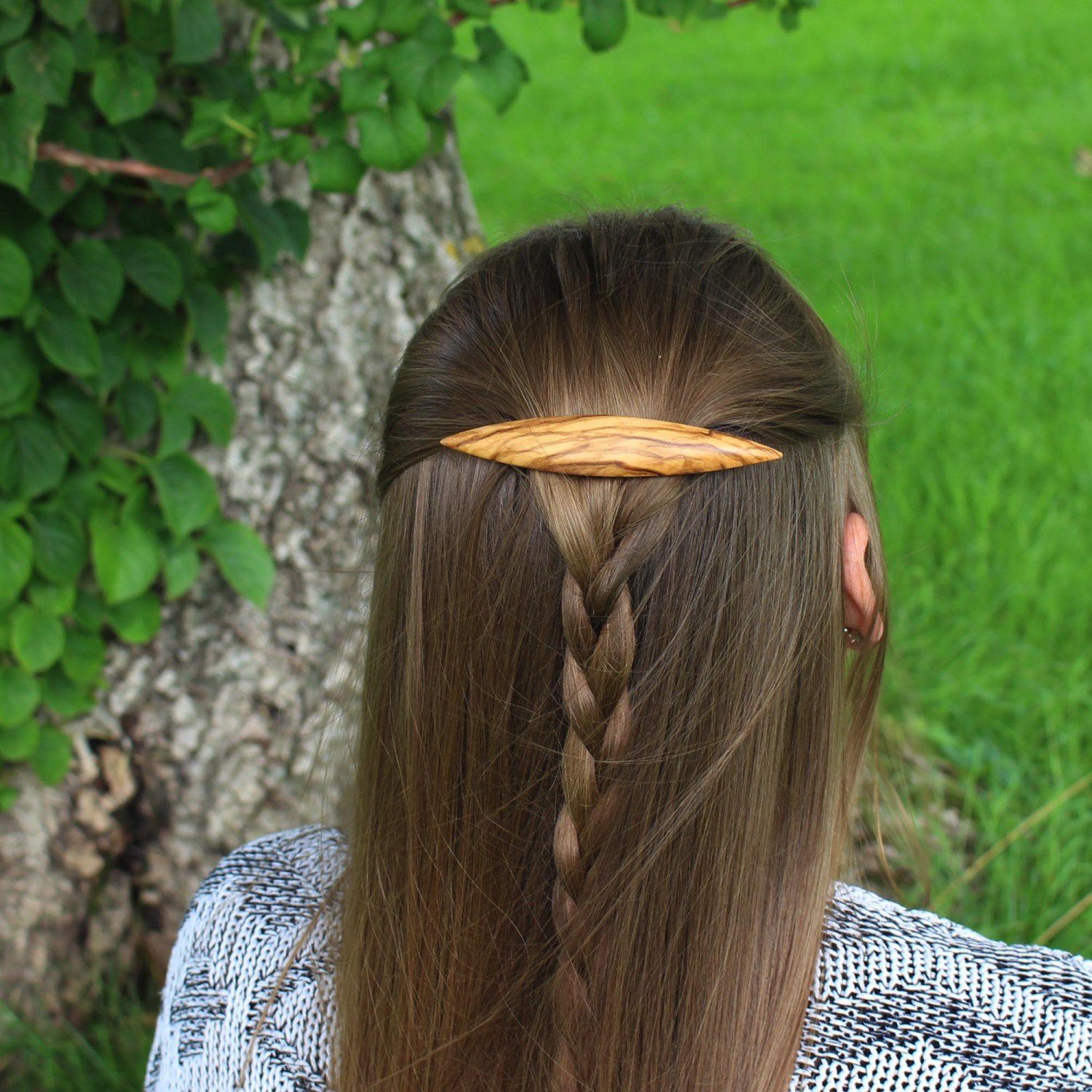 mitienda Schleier Haarspange aus Sophia Olivenholz