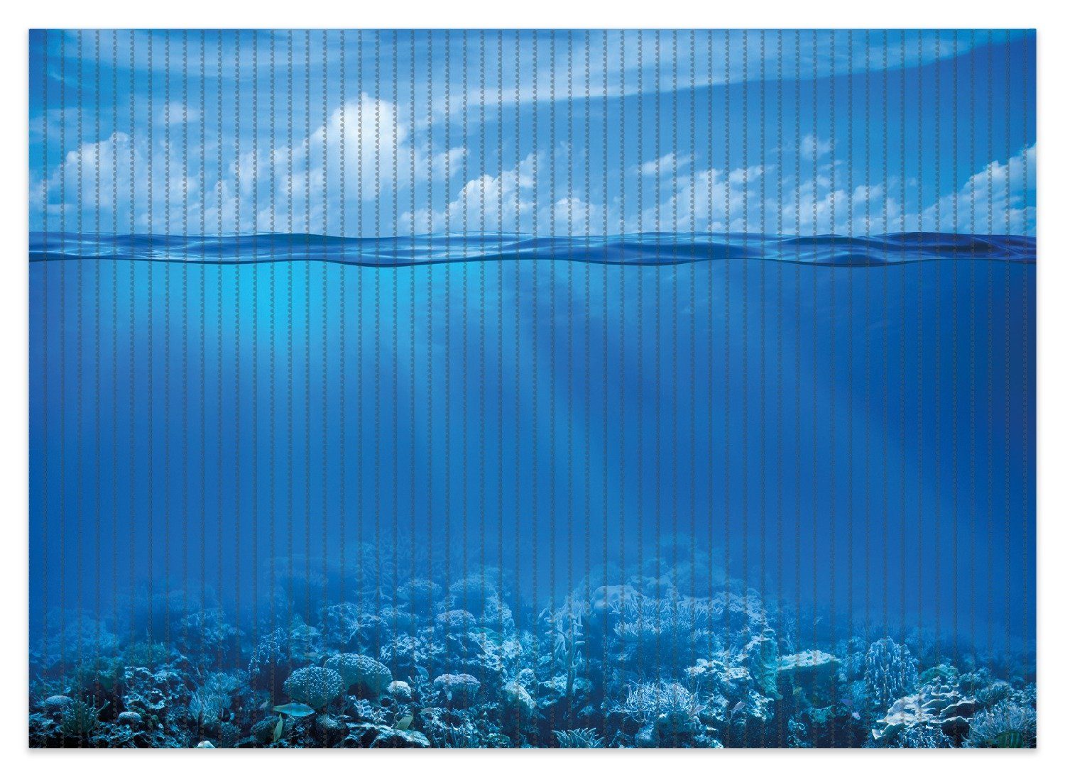 Schaum-Badematte Unterwasserwelt Meer Wallario, Höhe 5.5 mm, rutschhemmend, geeignet für Fußbodenheizungen, Polymer-Schaum, rechteckig