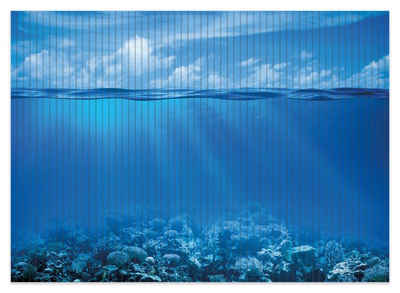 Schaum-Badematte Unterwasserwelt Meer Wallario, Höhe 5.5 mm, rutschhemmend, geeignet für Fußbodenheizungen, PVC-Schaum, rechteckig
