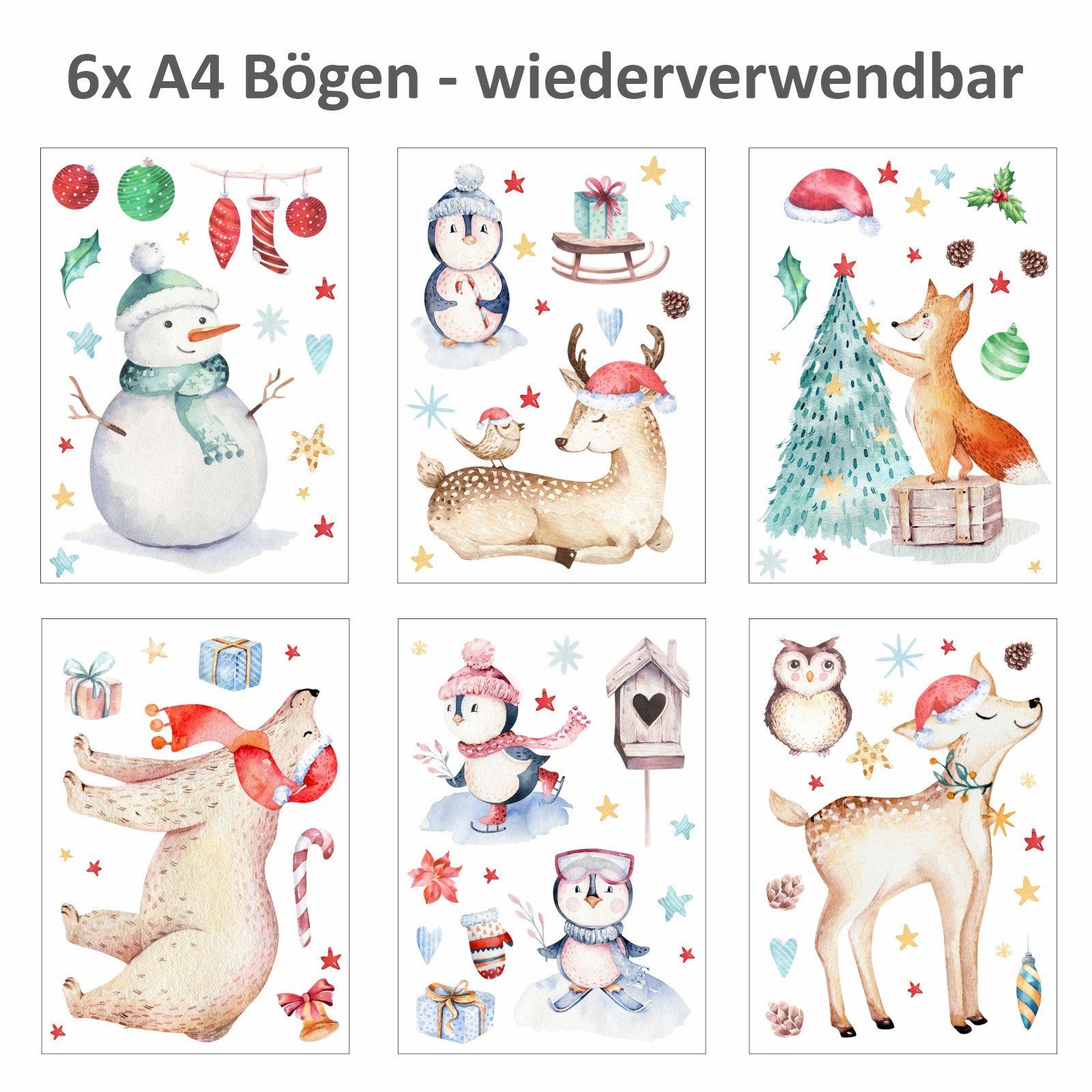 nikima Fensterbild Fensterbilder Weihnachten selbstklebend