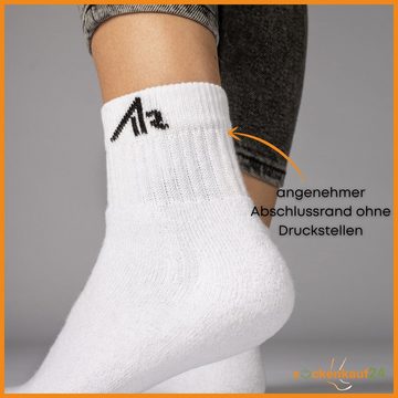 sockenkauf24 Sportsocken 10 Paar "i1R" Kurzsocken Sport Socken Tennissocken (Weiß, 47-50) Herren Damen Baumwolle - 10301