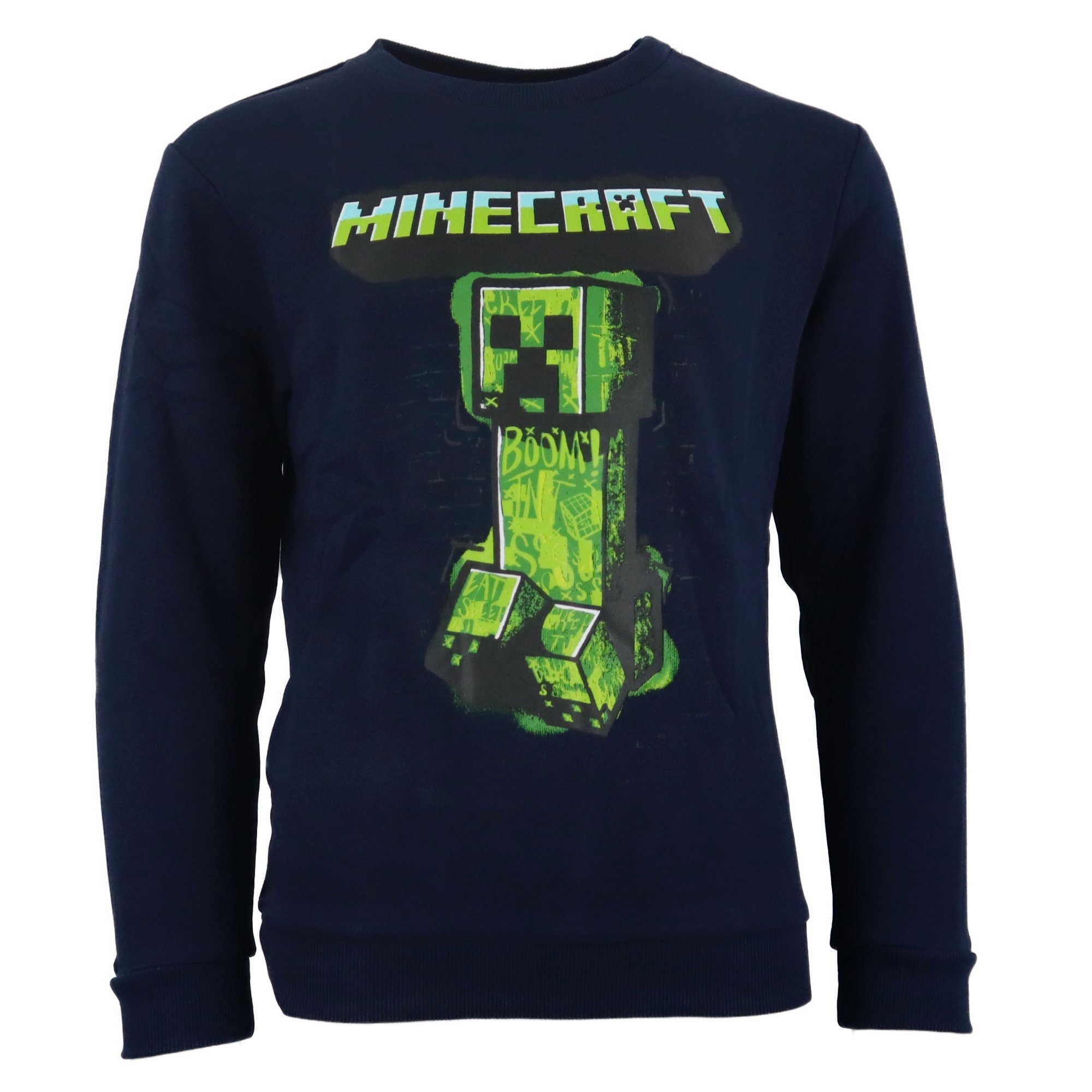 Gr. Jungen 152 Sweater 116 Kinder Creeper Minecraft bis Pullover Minecraft