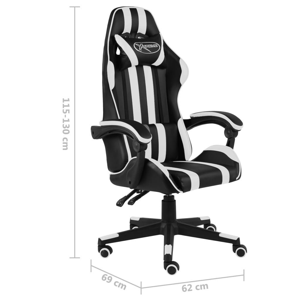 und Bürostuhl Kunstleder Weiß furnicato Gaming-Stuhl St) (1 Schwarz