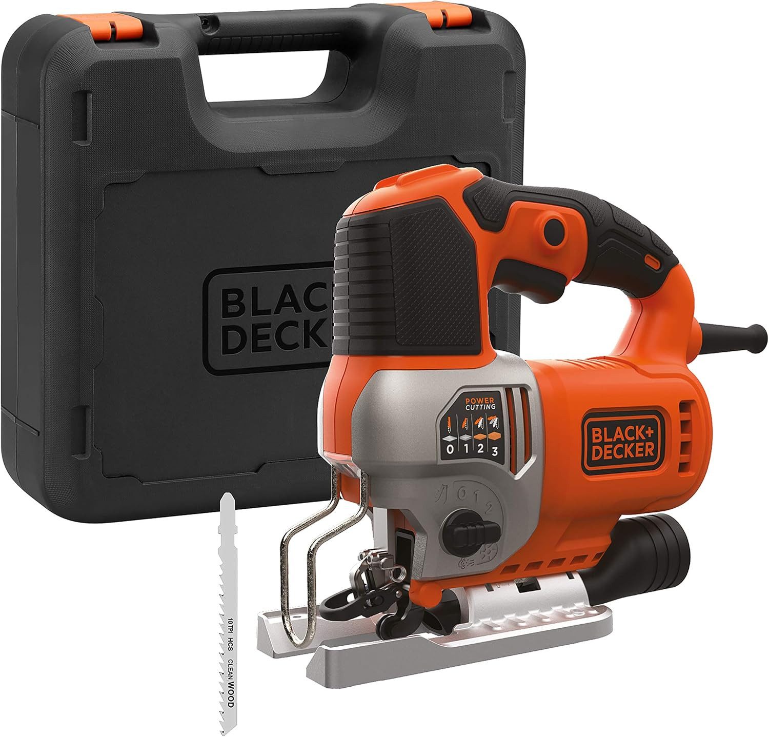 Black + Decker Pendelhubstichsäge Elektronik-Pendelhub-Stichsäge (650 Watt, 19mm Hublänge), 1-St.