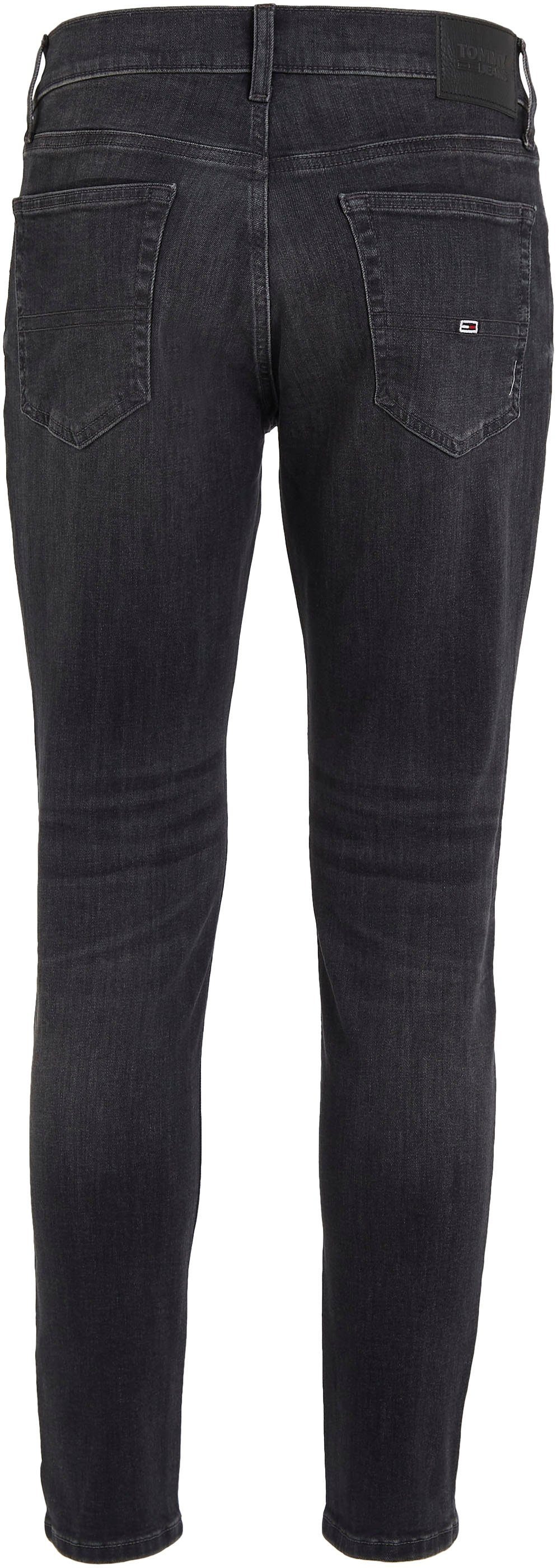 Tommy SLIM AUSTIN mit Slim-fit-Jeans black denim Jeans Lederbadge TPRD
