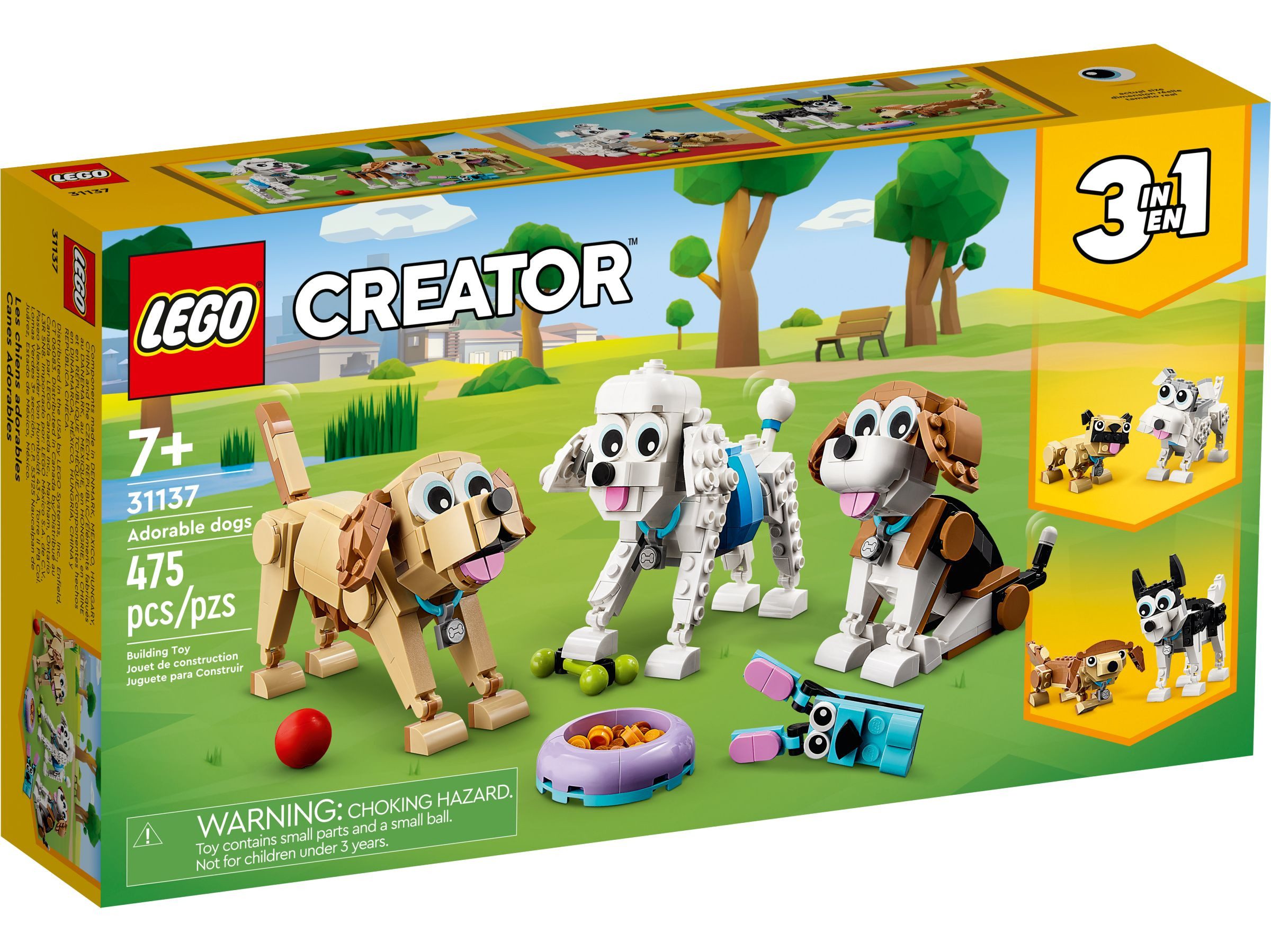 LEGO® LEGO® Creator 3in1 31137 Niedliche Hunde Konstruktionsspielsteine, (475 St)