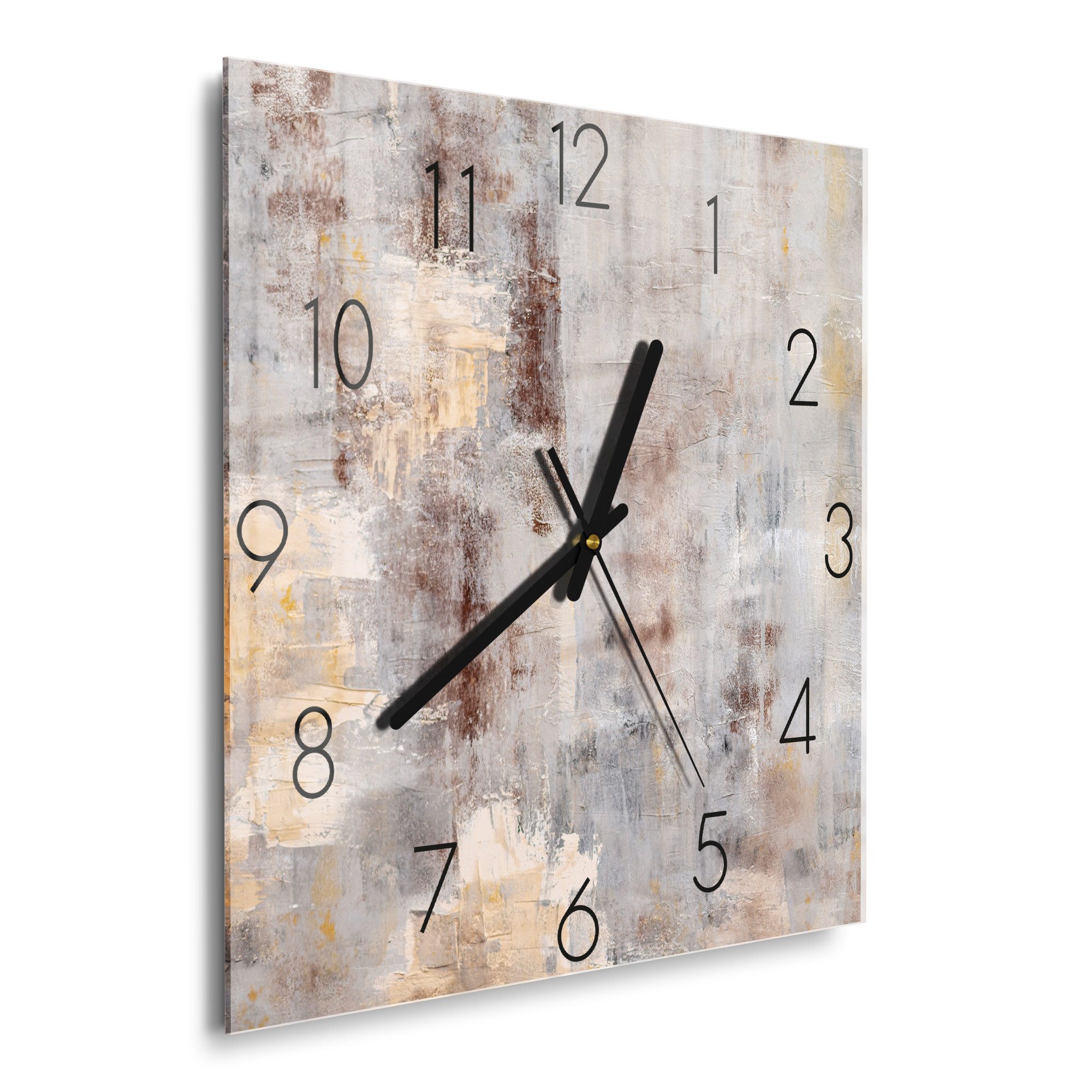 DEQORI Wanduhr 'Verwitterte Eleganz' (Glas Glasuhr modern Wand Uhr Design K günstig online kaufen