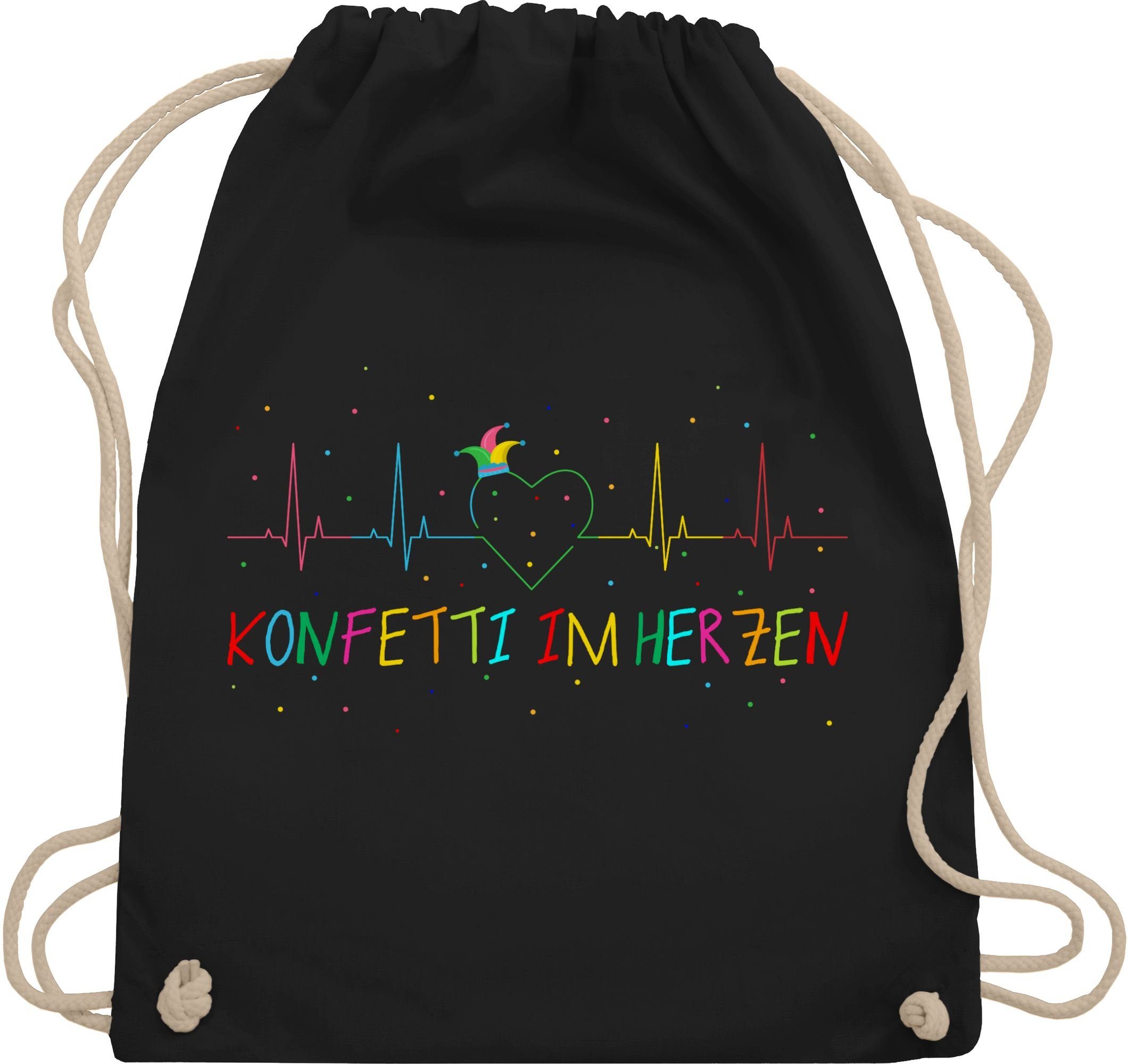 Turnbeutel Konfetti im Herzen Herzschlag Fasching I