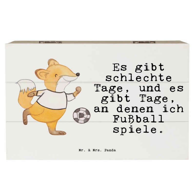 Mr. & Mrs. Panda Dekokiste Fuchs Fußball spielen Tage - Weiß - Geschenk, Soccer, Schatulle, Bolz (1 St)