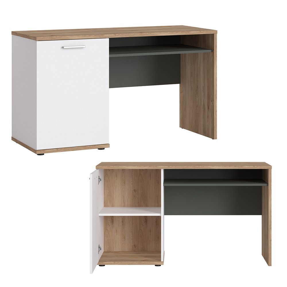 3-trg. mit (Sparset, Bett 6-tlg), Schreibtisch Jugendzimmer-Set 120x200, Lomadox Kleiderschrank, TOMAR-129,