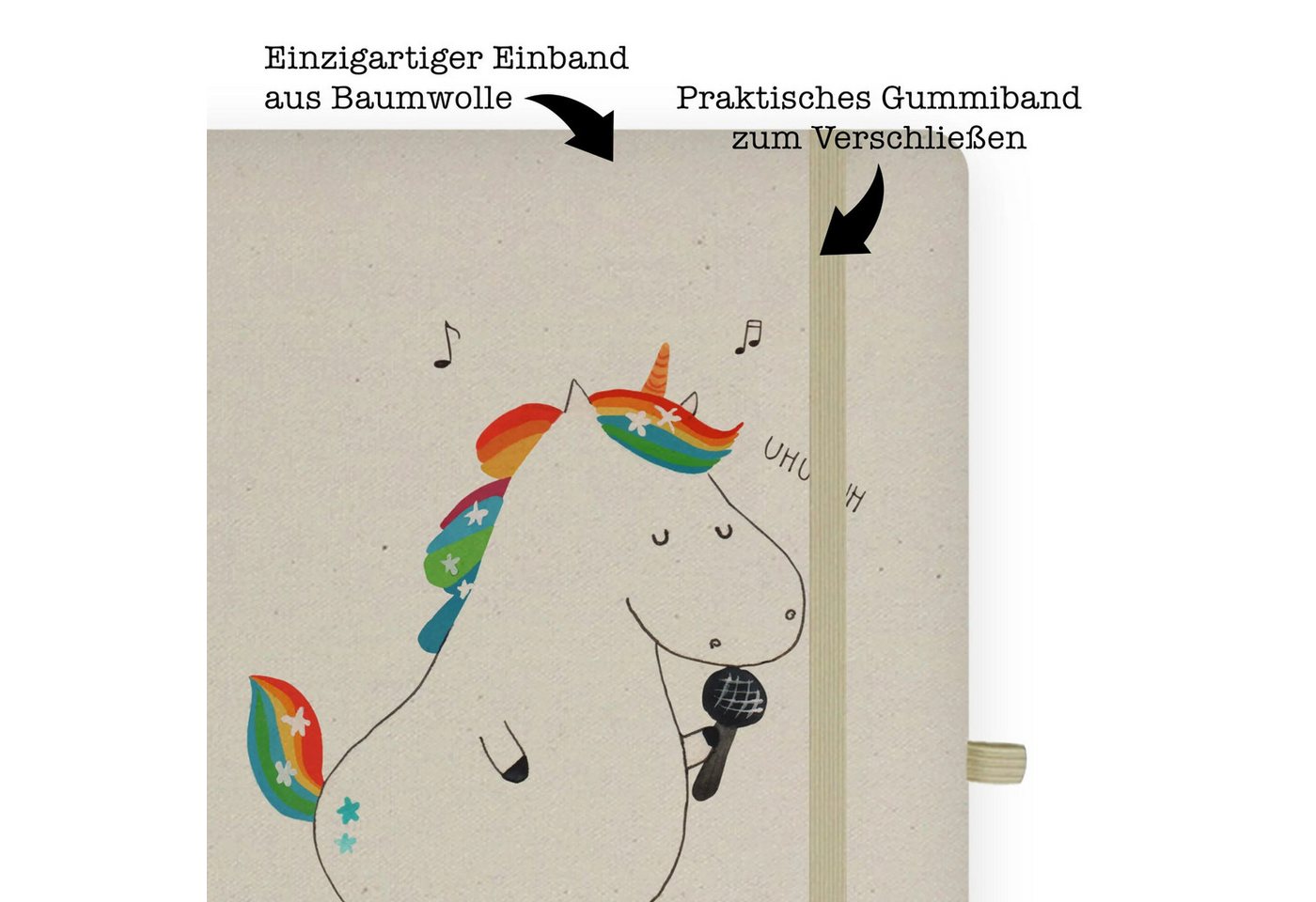 Thumbnail - Mr. & Mrs. Panda Notizbuch Einhorn Sänger - Transparent - Geschenk, DIN A4 Ideenbuch, DIN A4 Not Mr. & Mrs. Panda, Bezau...