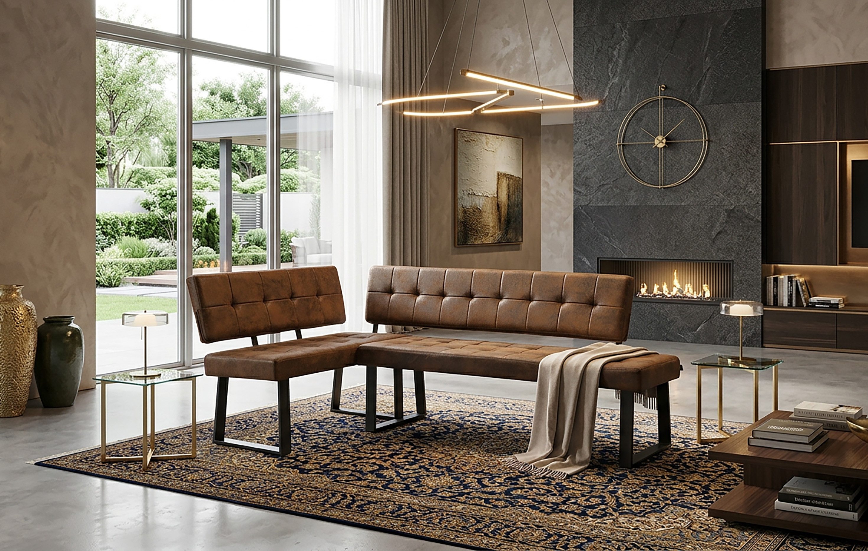 B&D home Eckbank AKA (2-St), beidseitig montierbar, gepolstert, mit Rückenlehne, verschiedene Maße