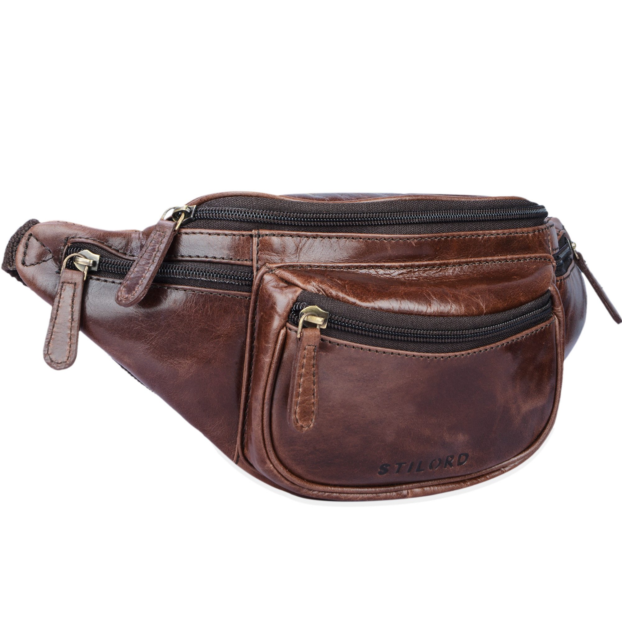 Bauchtasche "Eliah" Vintage Gürteltasche Leder für Damen und Herren