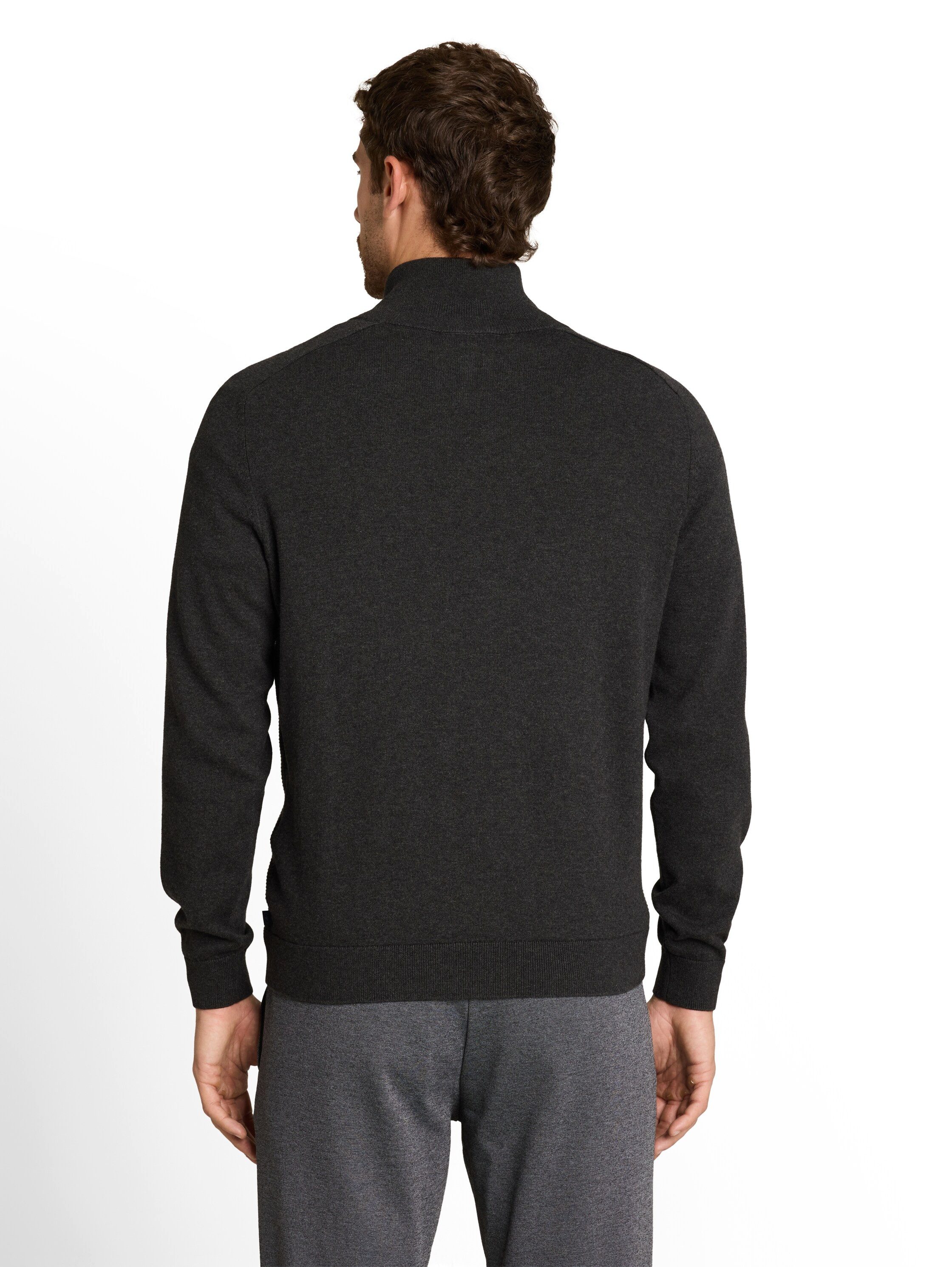 TOM TAILOR Strickjacke mit Logo Stickerei