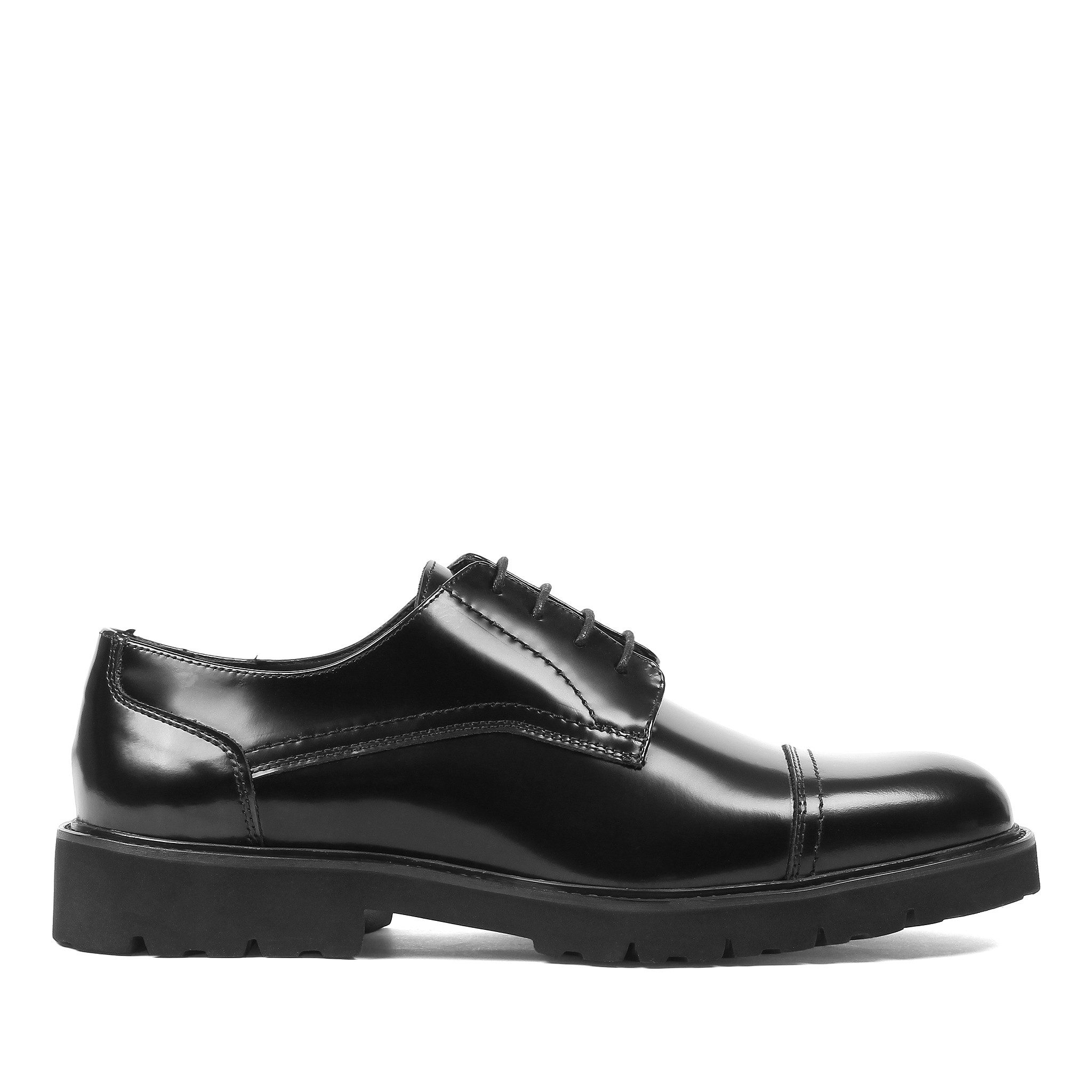 Profilsohle Blockabsatz Cap Toe Business Herren Schnürschuh