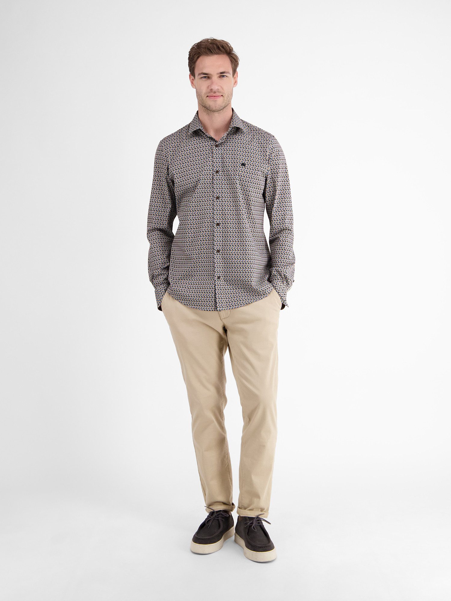 LERROS Langarmhemd LERROS Poplinhemd mit Stretchanteil