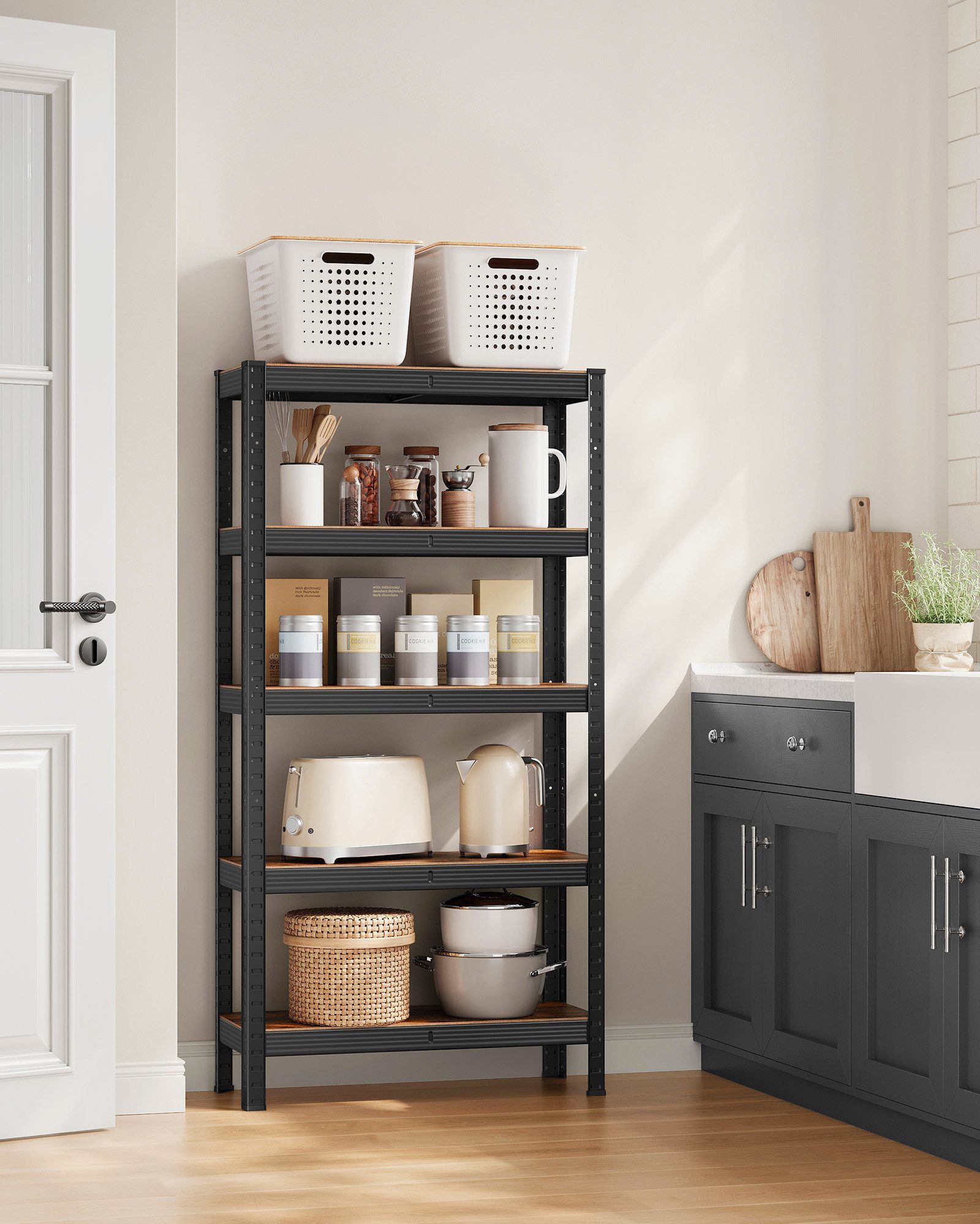 SONGMICS Standregal Küchenregale, Lagerregal, 5 Ablagen, 150 x 75 x 30 cm, günstig online kaufen