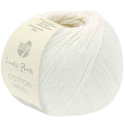 LANA GROSSA Cotton Wool 0011 weiß Häkelwolle, 195 m