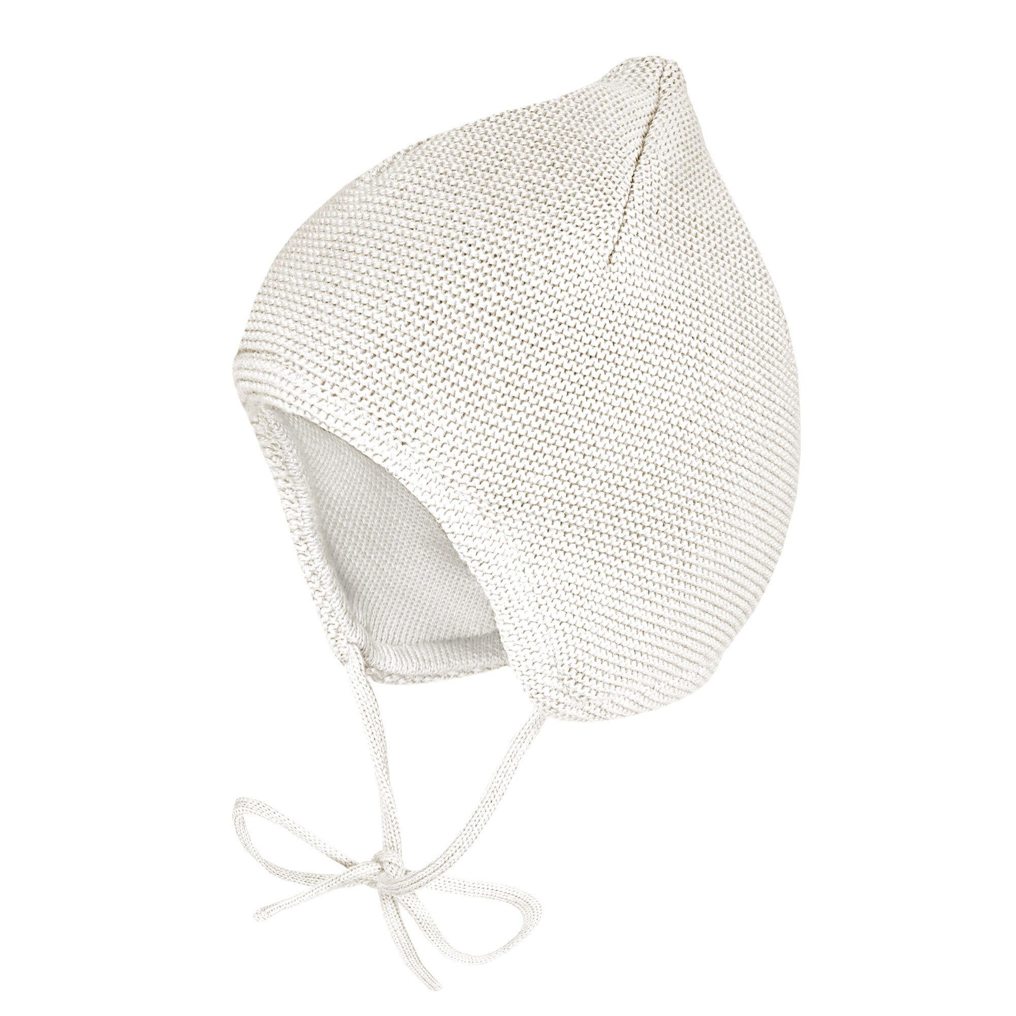 Strickmütze BABY-Mütze ausgenäht kleine Spitze, Futter